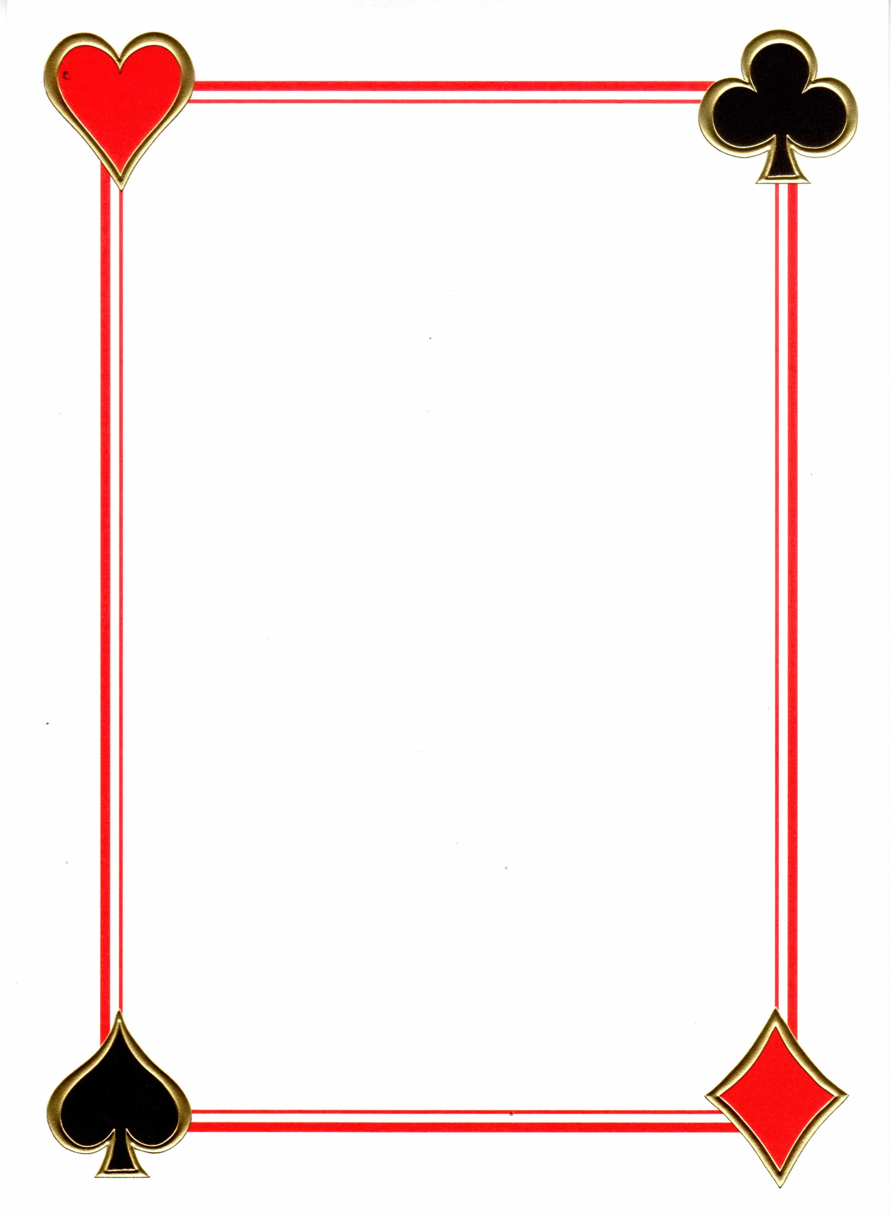 PLAYING CARDS (BLACK JACK) - BLANK INVITATION