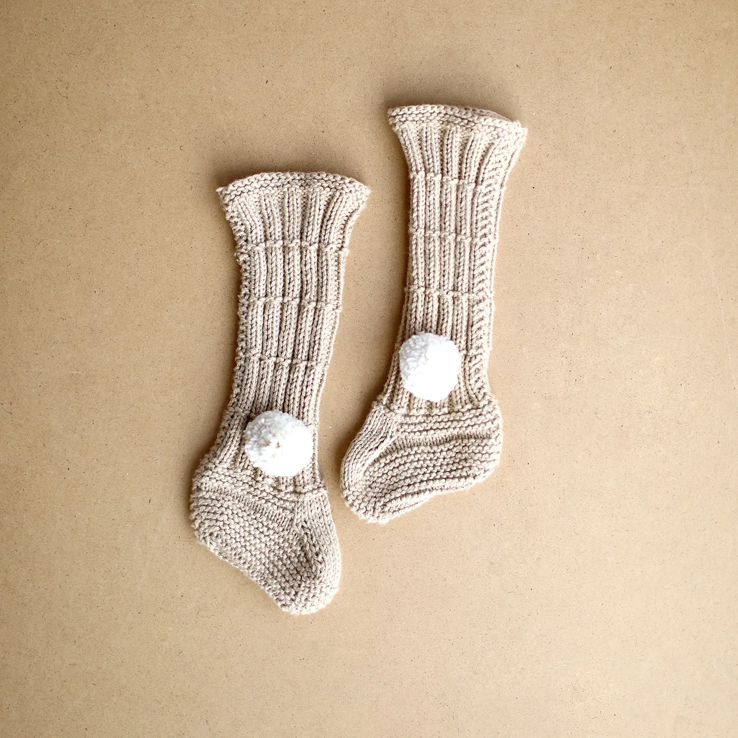 Pom-Pom Knit Bed Socks