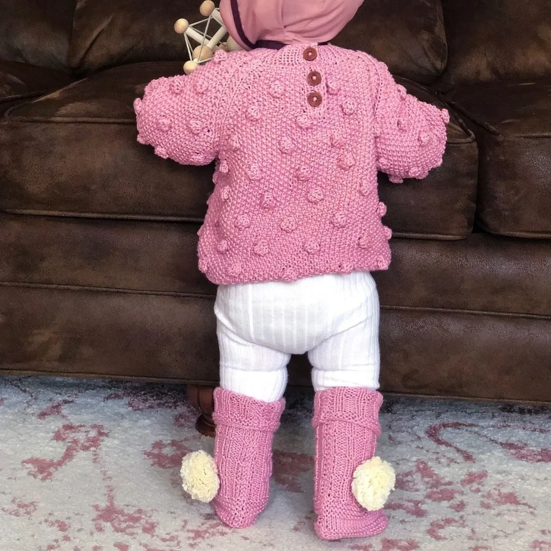 Pom-Pom Knit Bed Socks
