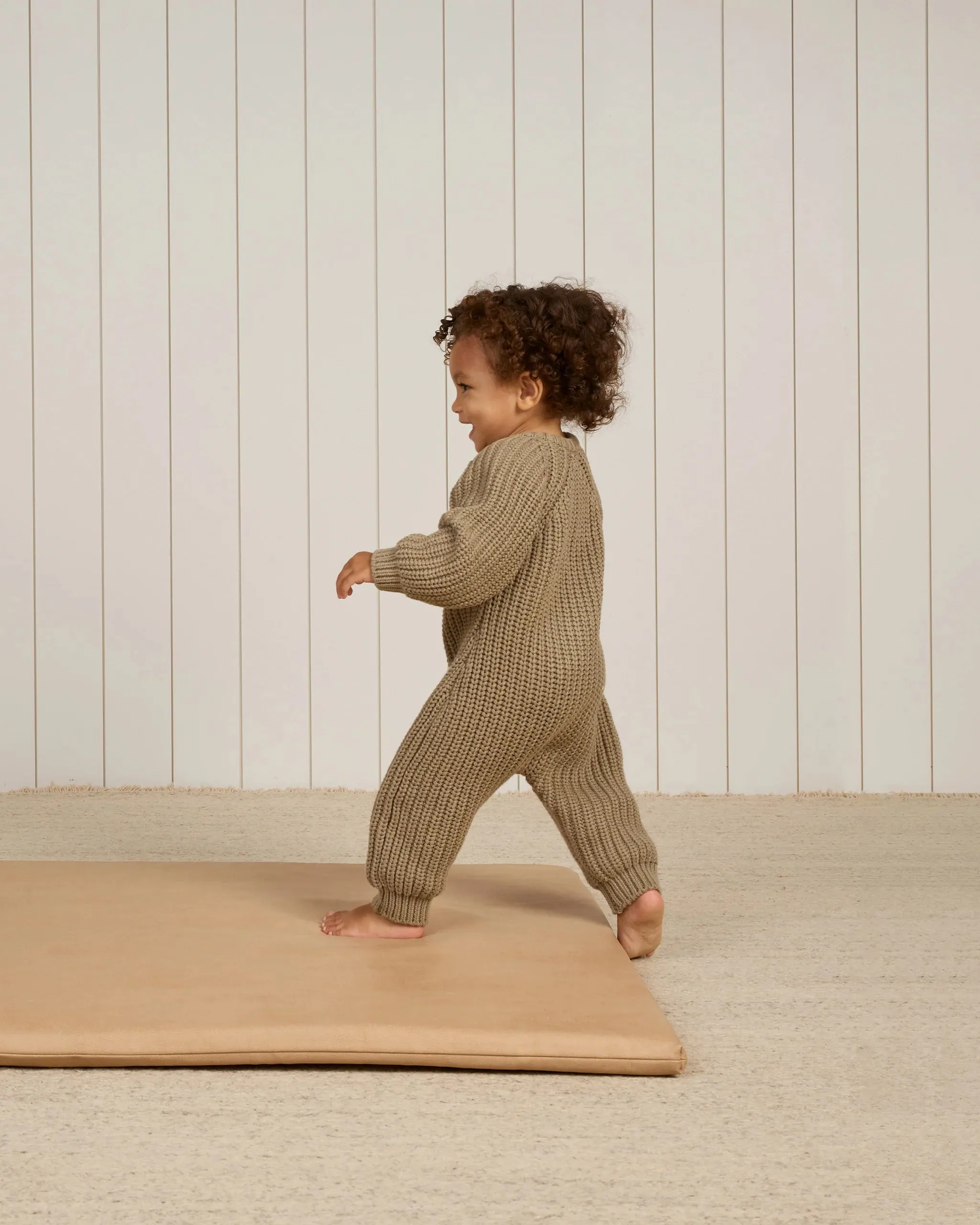 QUINCY MAE Organic Chunky Knit Jumpsuit || Olive
