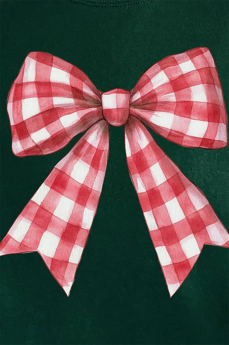 Red Gingham Bow Unisex NuBlend Crew Sweatshirt