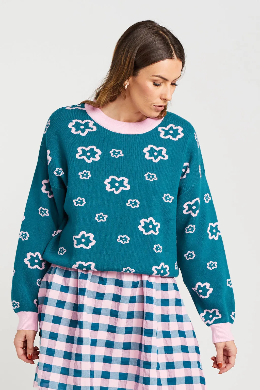 ROSIE JUMPER -  TEAL CANDY