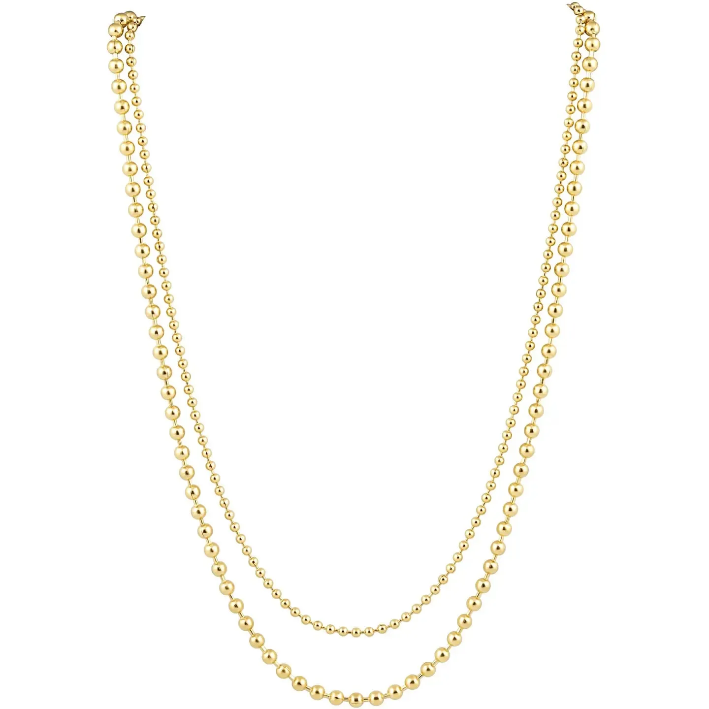 Sahira Beaded Double Necklace in Gold