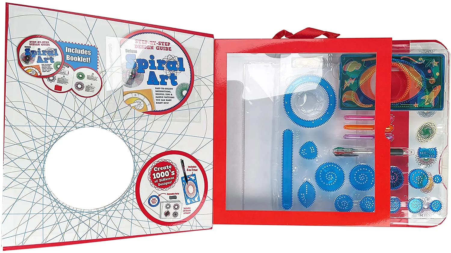 Spin & Spiral Art Station DIY Drawing Crafts 45 Pcs Deluxe Spiral Art Kit with Markers,Suitable for Children Over Age 8-14 Years Birthday and Holidays Gifts