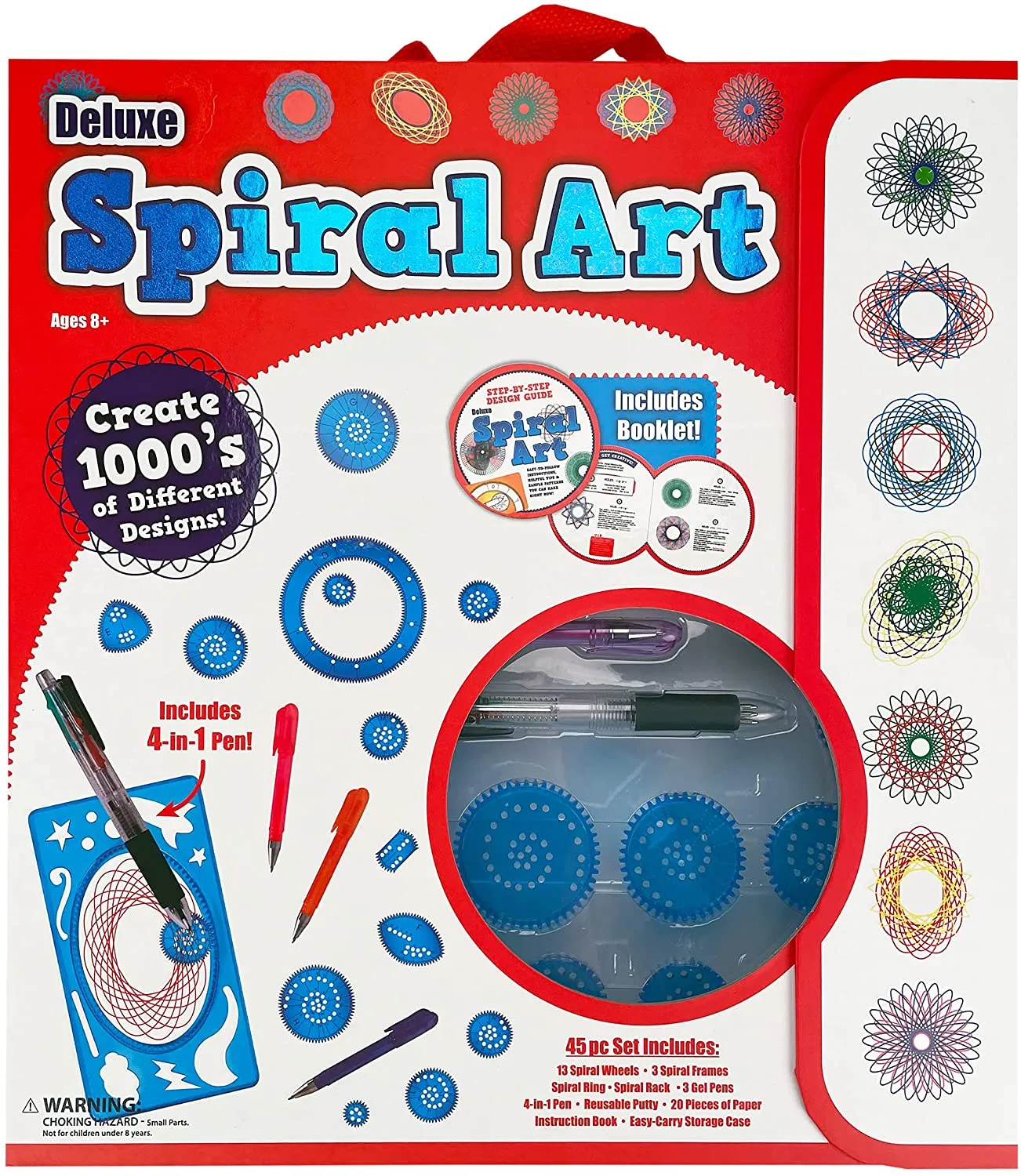 Spin & Spiral Art Station DIY Drawing Crafts 45 Pcs Deluxe Spiral Art Kit with Markers,Suitable for Children Over Age 8-14 Years Birthday and Holidays Gifts