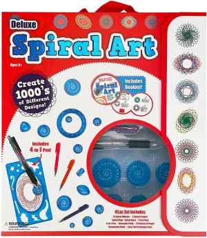 Spin & Spiral Art Station DIY Drawing Crafts 45 Pcs Deluxe Spiral Art Kit with Markers,Suitable for Children Over Age 8-14 Years Birthday and Holidays Gifts