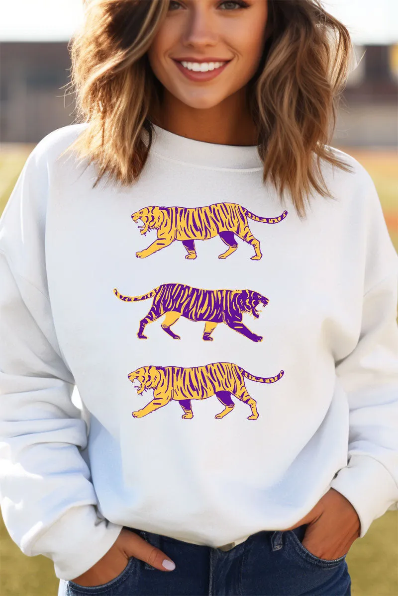 Stacked Purple Tigers Unisex NuBlend Crew Sweatshirt