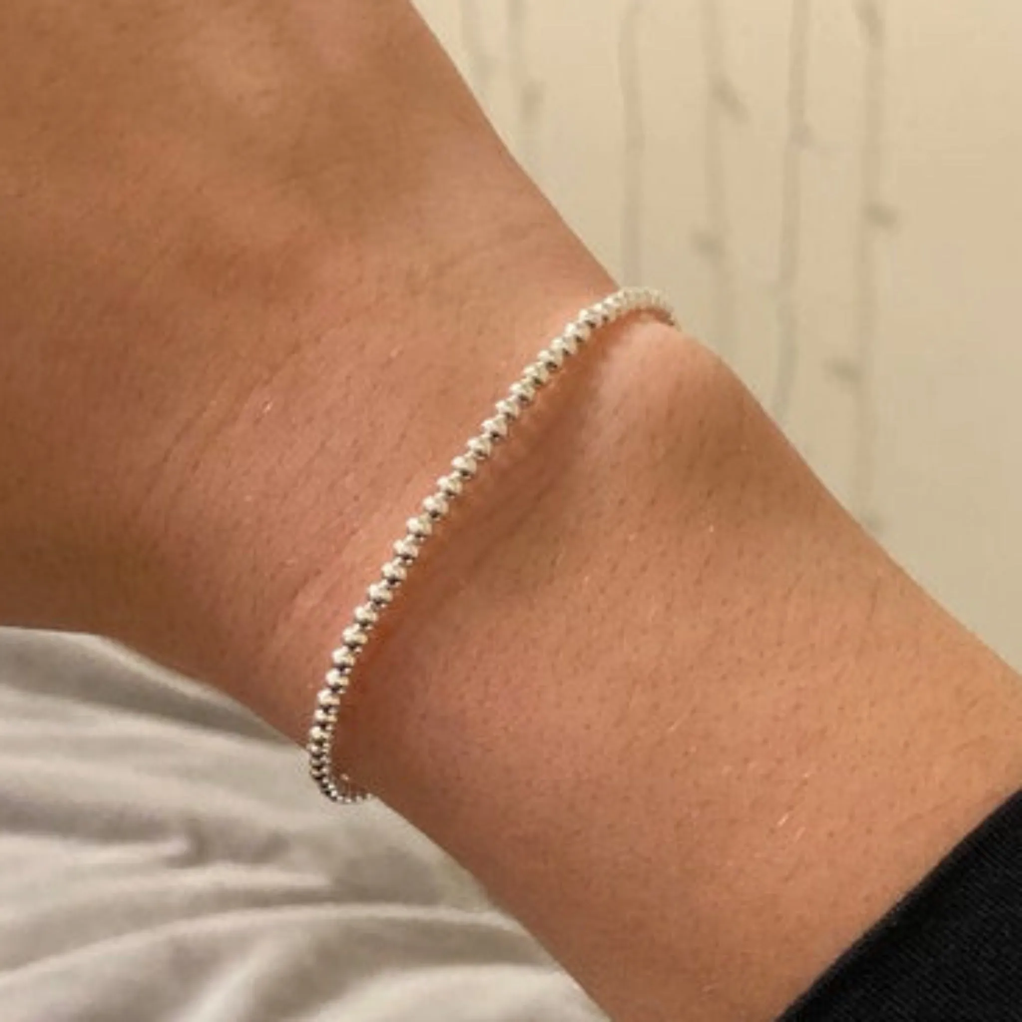 Sterling Silver Beaded Layering Bracelet - 3mm, 4mm, 5mm, 6mm