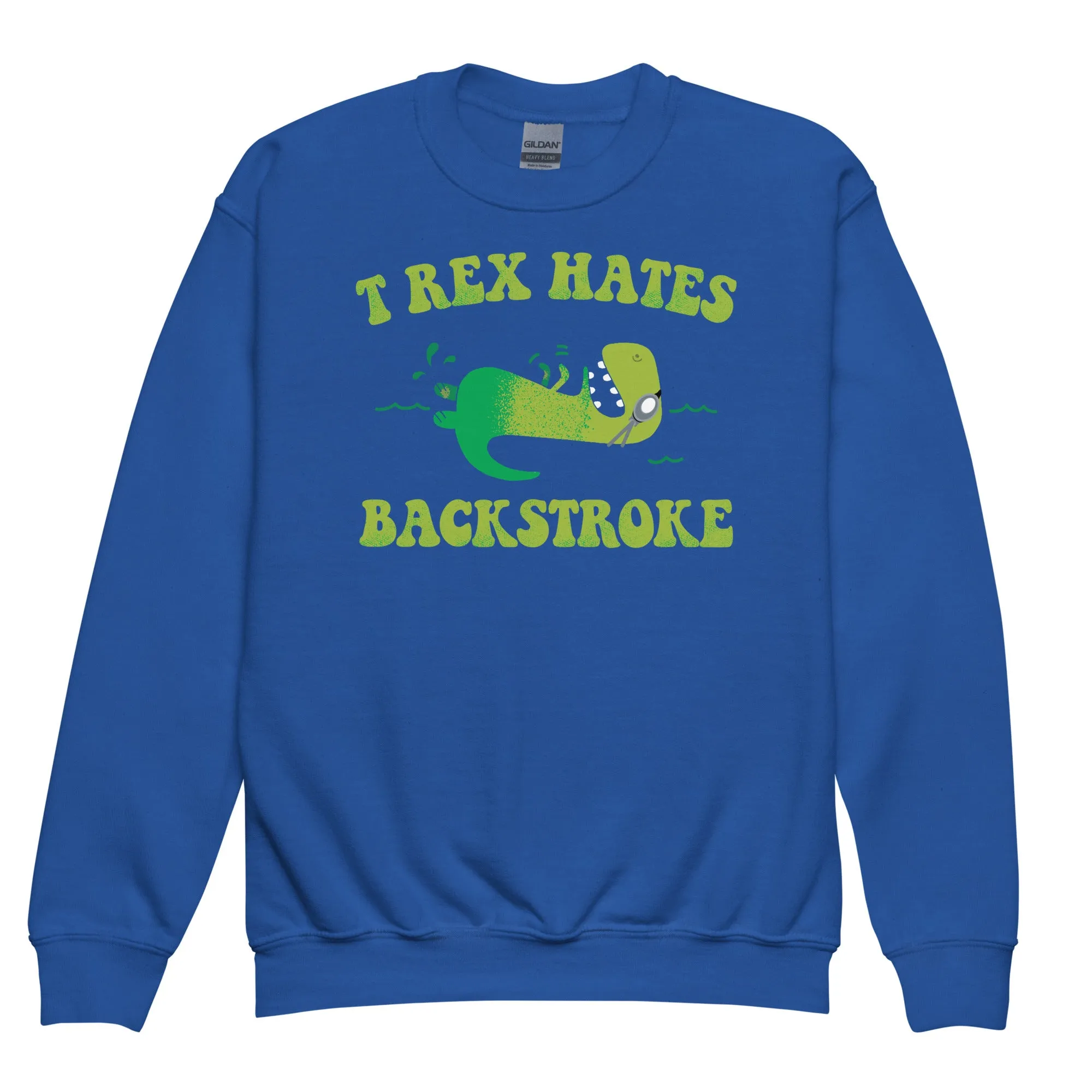 T Rex Hates Backstroke Swimmer Youth Sweatshirt