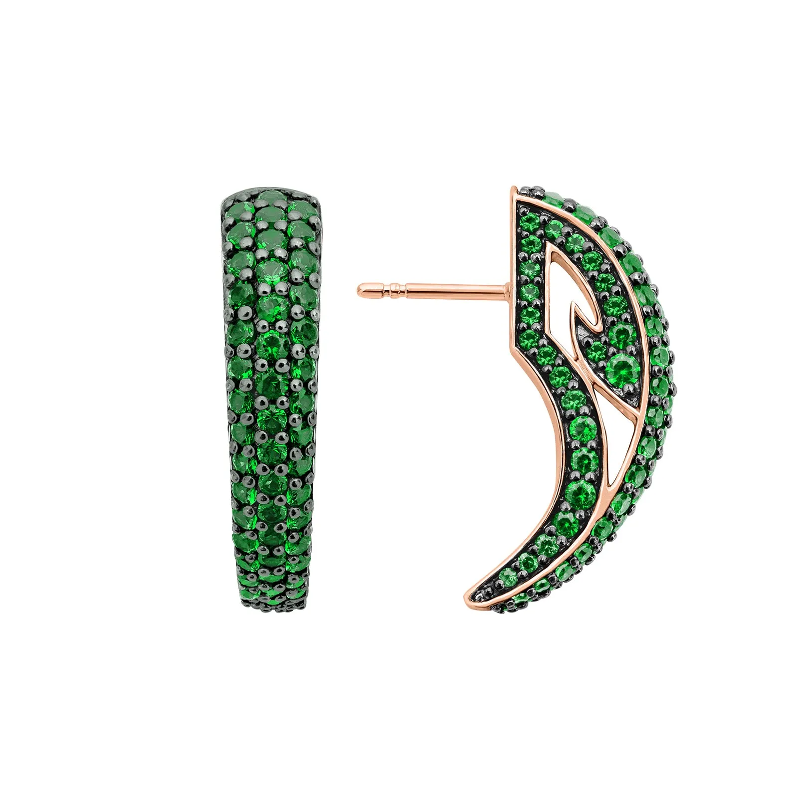 Talon Pavé Earring - 18K Gold Vermeil   CZ Vert