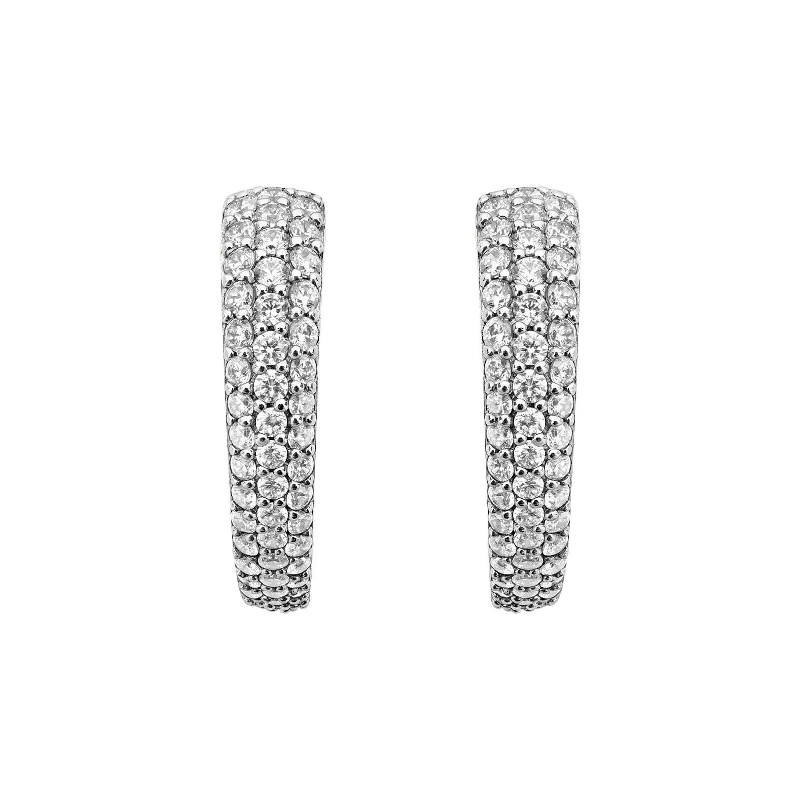 Talon Pavé Earring - Sterling Silver   CZ Blanc
