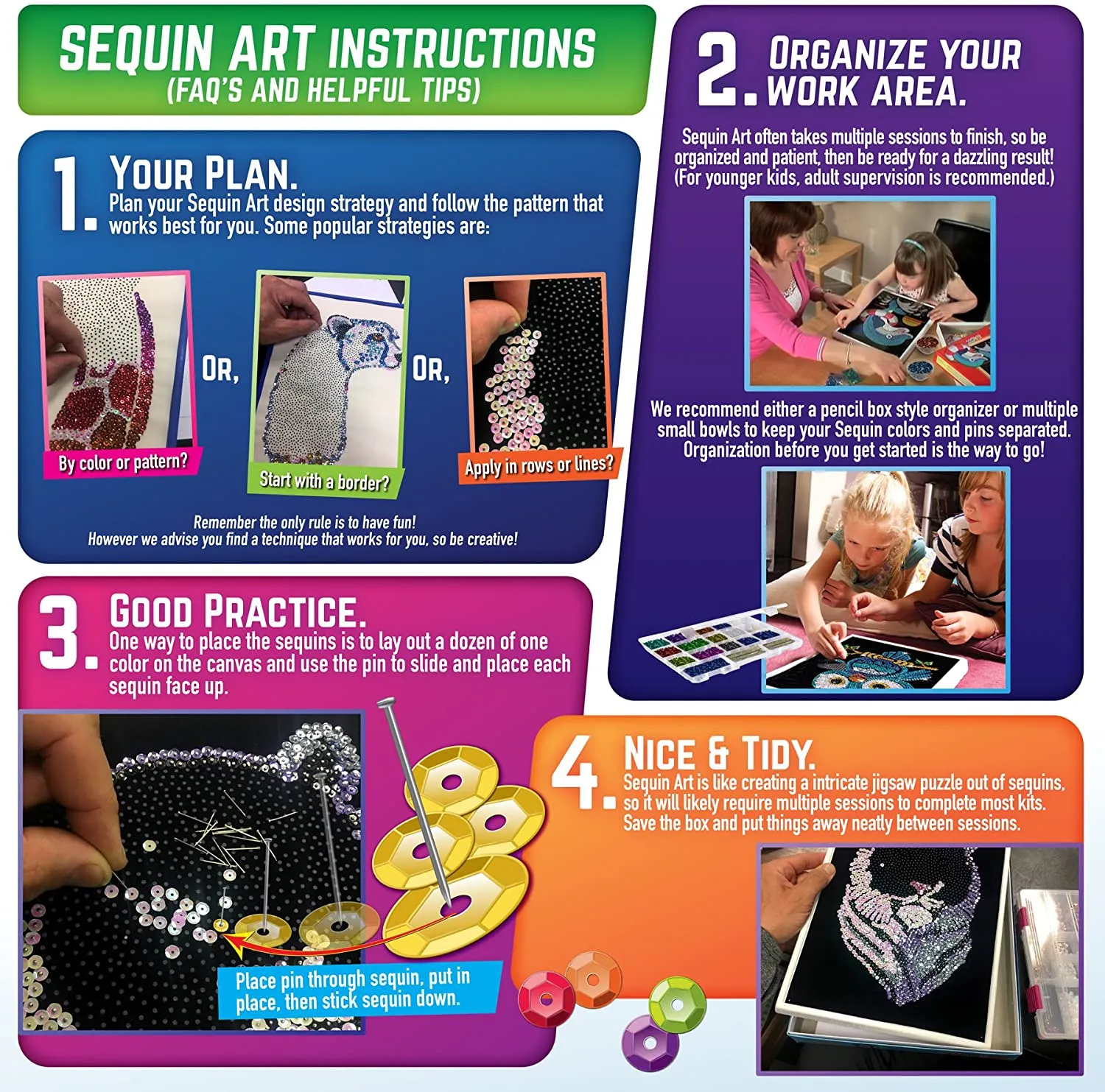 TIGER LILY Sequin Art® Purple - Sparkling Art Picture Craft Kit