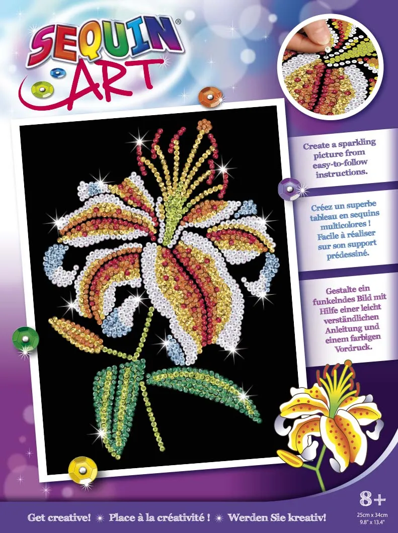 TIGER LILY Sequin Art® Purple - Sparkling Art Picture Craft Kit