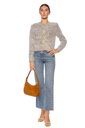 Una Metallic Knit Cardigan