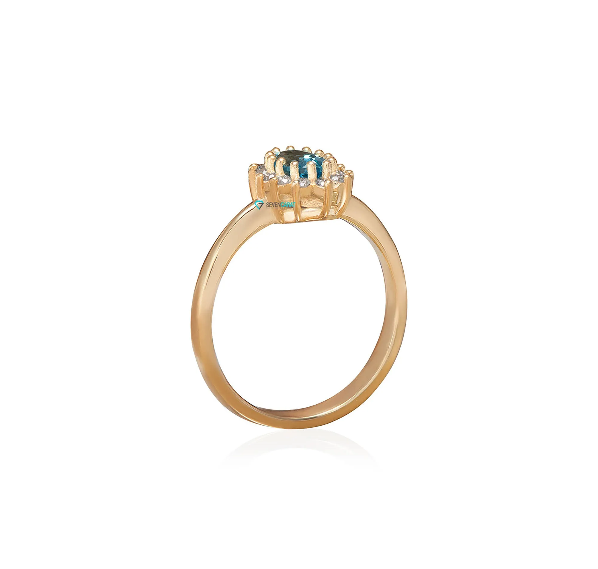 Vintage blue topaz diamond engagement ring