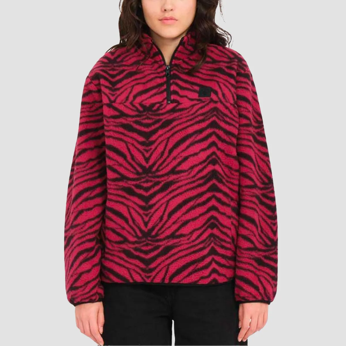 Volcom Pheelin It Mock Neck Sweatshirt Wine - Womens