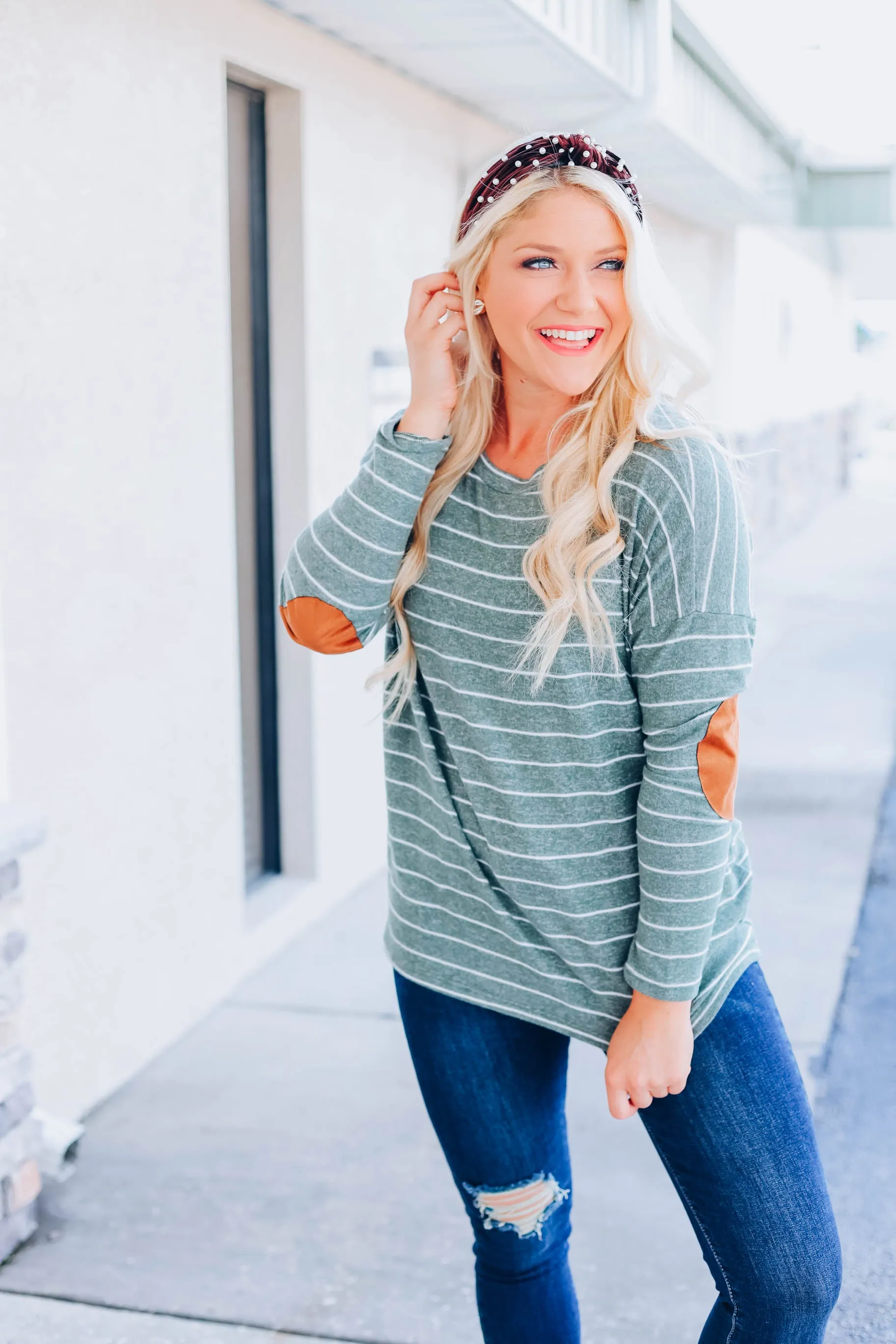 What You Need Striped Top - Olive