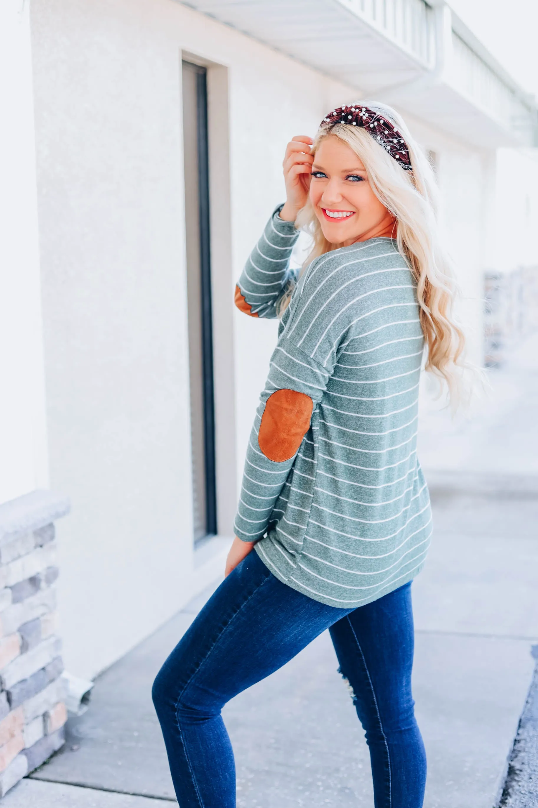 What You Need Striped Top - Olive