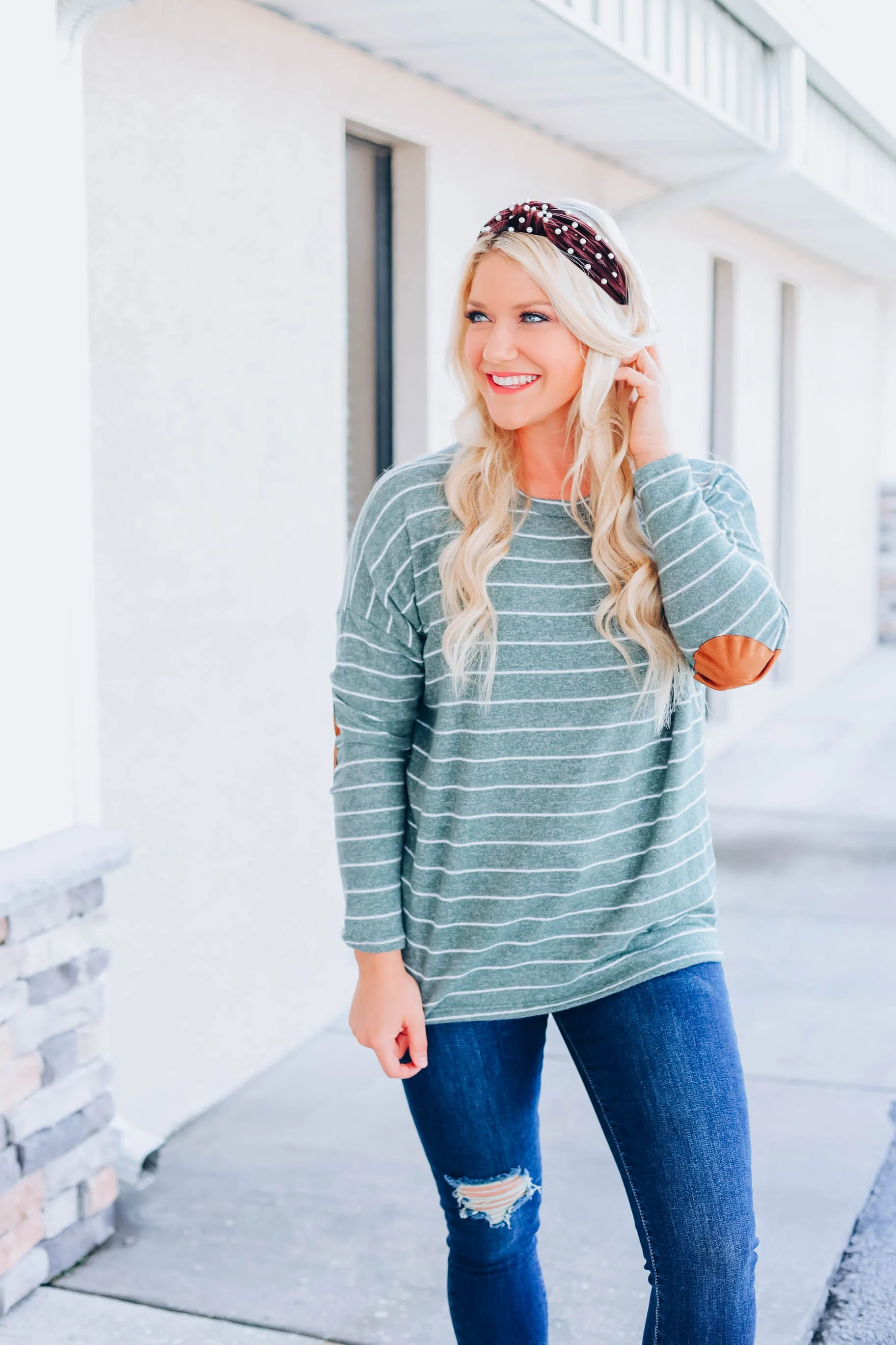 What You Need Striped Top - Olive
