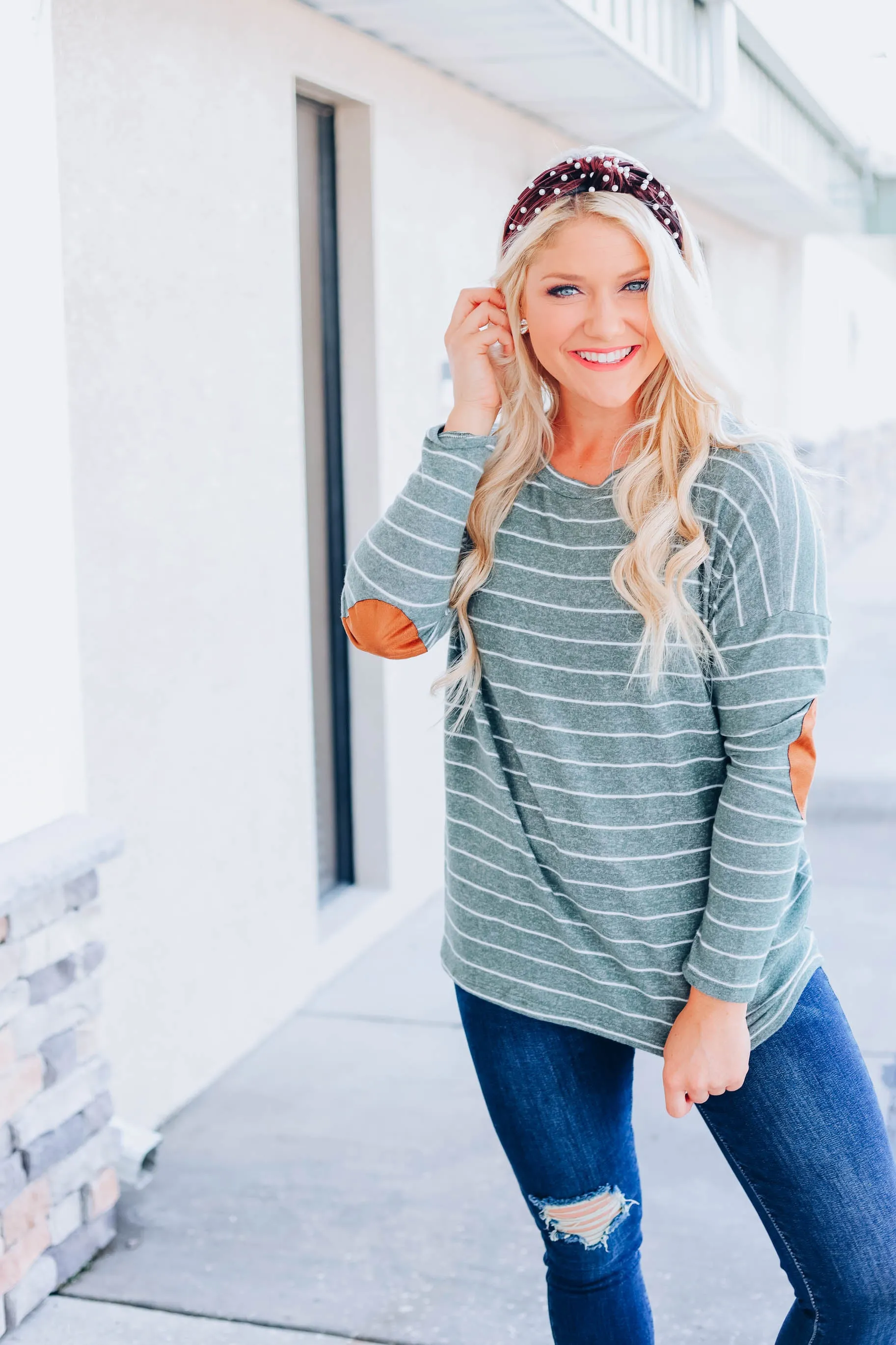 What You Need Striped Top - Olive