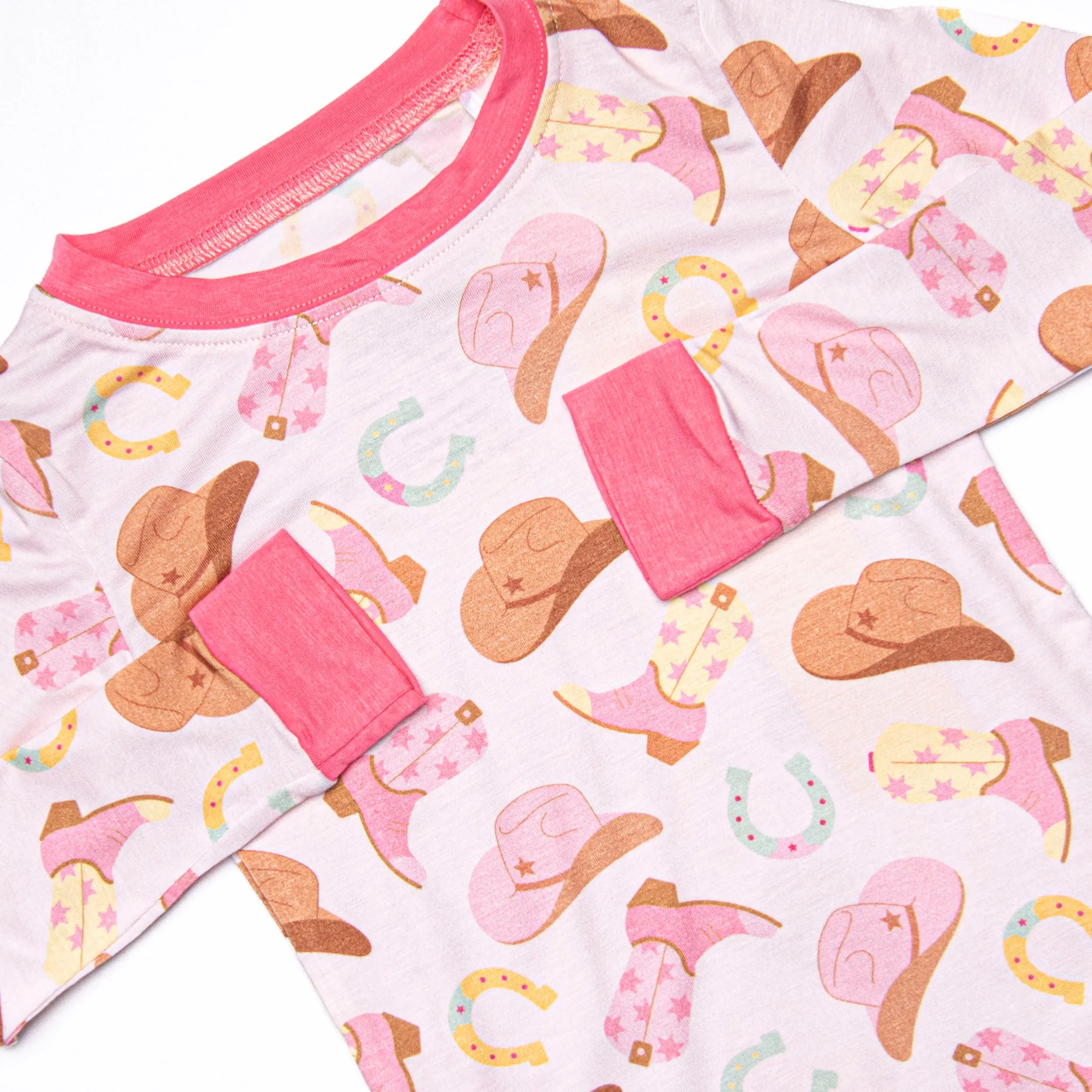 Wild Wild West Bamboo Pajama Set, Pink