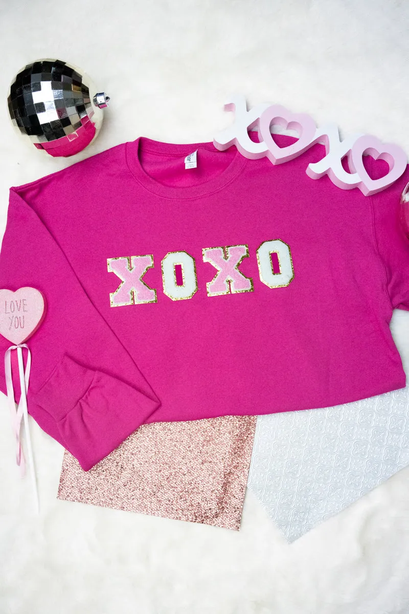 XOXO Chenille Patch Unisex NuBlend Crew Sweatshirt