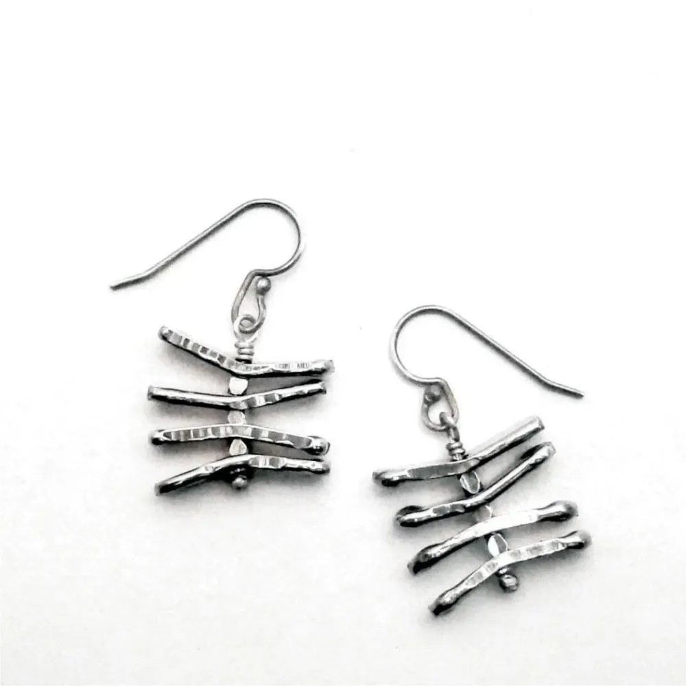 Zebra Large Stainless Steel Earrings Jewelry by Metallic Evolution