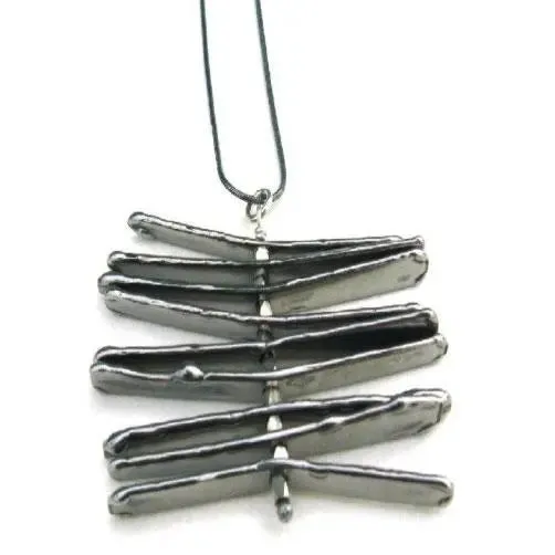 Zebra Large Stainless Steel Pendant Necklace Jewelry by Metallic Evolution