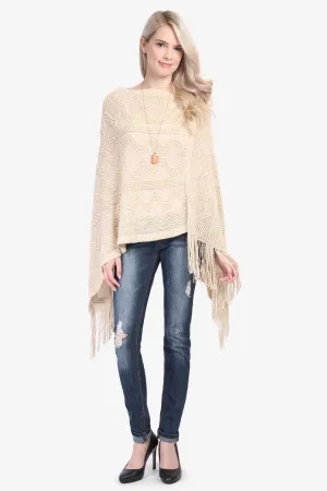 Zig Zag Fringe Poncho